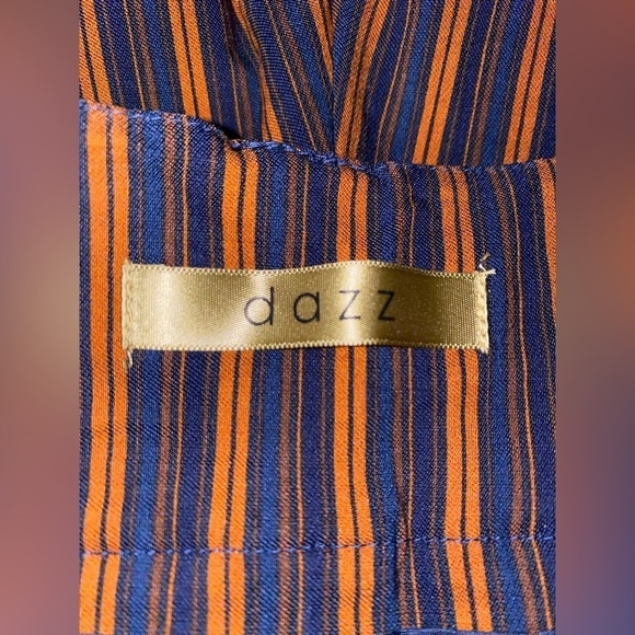 Dazz Stripe Skinny High Waist Pull-On Pants Women L Boho Hippie Festive NEW - Picture 4 of 11